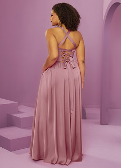 Barbie ♥ Azazie Bridesmaid Dresses Vintage Mauve A-Line with Pockets Stretch Satin Dress image13