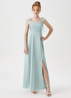 Azazie Rosey Junior Mist A-Line Sweetheart Neckline Stretch Satin Dress image5