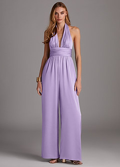 Azazie Oli Brautjungfernkleider Plissee Stretch-Satin Overall/Jumpsuit Flieder image3