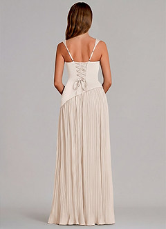 Azazie Stephanie Bridesmaid Dresses White Alabaster A-Line Pleated Stretch Satin Dress image15