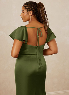 Christian Siriano Bridal for Azazie 1005 Bridesmaid Dresses Olive Sheath Sweetheart Neckline Stretch Satin Dress image16