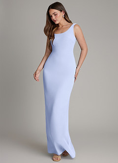 Azazie Hadley Robes de demoiselle d'honneur Robe Sirène en Mousseline de soie Plissée Eis image3