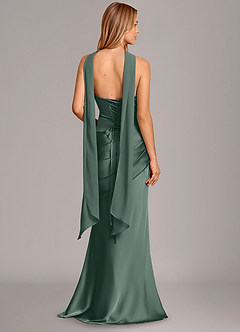 Azazie Pelagia Suknie dla druhen Syrena Gorset Satyna elastyczna Do ziemi Sukienka image4