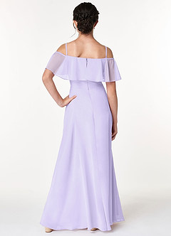 Azazie Maggie Junior Lilac A-Line Off the Shoulder Chiffon Dress image2