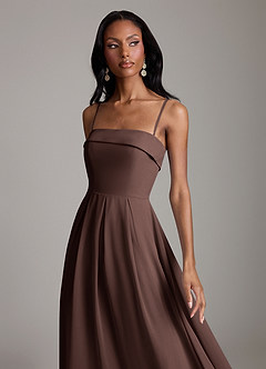 Azazie Lucienne Bridesmaid Dresses Ganache A-Line Strapless Chiffon Convertible Dress image3