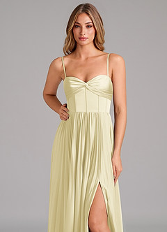 Azazie Akiko Bridesmaid Dresses Lemon Sorbet A-Line Sweetheart Neckline Stretch Satin Dress image8
