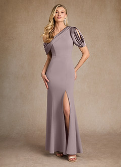 Azazie Paris Mother of the Bride Dresses Vintage Mauve Mermaid Pleated Stretch Crepe Dress image1