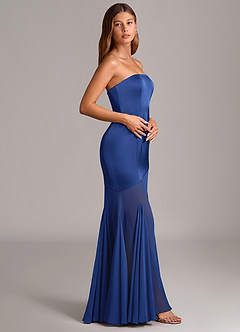 Azazie Uma Final Sale Royal Blue Mermaid Strapless Chiffon Convertible Dress image4