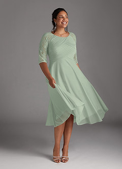 Azazie Gracelyn Kleider für die Brautmutter A-Linie Spitze Kleid Staubiger Salbeigrün image8