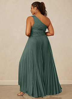 Christian Siriano Bridal for Azazie 1008 Bridesmaid Dresses Sea Moss A-Line One Shoulder Stretch Satin Dress image14