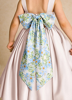Azazie Doodlebug Flower Girl Dresses Rose Petal A-Line Bow Matte Satin Dress image5