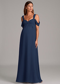 Azazie Rhea Maternity Bridesmaid Dresses A-Line Pleated Chiffon Floor-Length Dress image5