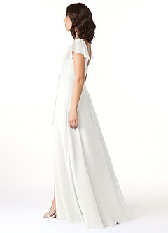 Azazie Omari Bridesmaid Dresses White A-Line Chiffon Dress image3