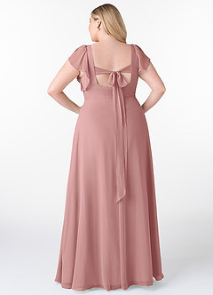 Azazie Syenna Bridesmaid Dresses Dusty Rose A-Line Ruched Chiffon Dress image7