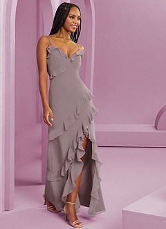 Barbie ♥ Azazie Bridesmaid Dresses Dusk Sheath Chiffon Dress image4