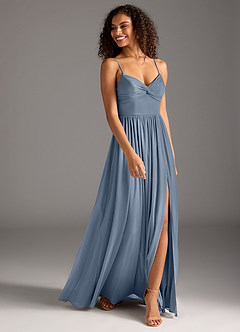 Azazie Zeya Bridesmaid Dresses Twilight A-Line Pleated Mesh Dress image3