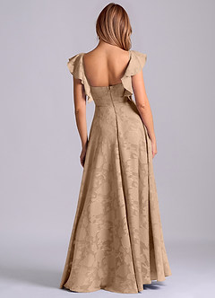 Azazie Leilani 신부 들러리 드레스 A라인 스윗하트 네크라인 플로럴 번아웃 바닥 길이 드레스 image2