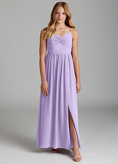 Azazie Zeya Junior Lilac A-Line Chiffon Dress image1