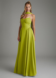 Azazie Evan Bridesmaid Dresses Lemongrass A-Line Strapless Chiffon Dress image7