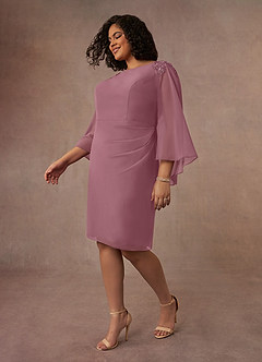 Azazie Carmela Mother of the Bride Dresses Vintage Mauve Sheath Lace Chiffon Dress image9