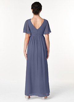 Azazie Temeka Junior Stormy A-Line Pleated Chiffon Dress image2