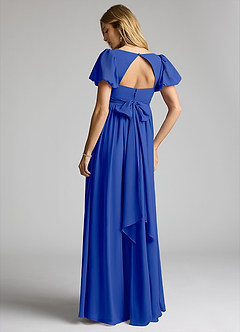 Azazie Madisynn Maternity Bridesmaid Dresses Bow Chiffon Floor-Length Dress image2