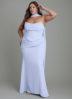 Azazie Sorrel Bridesmaid Dresses Ice Mermaid Corset Chiffon Dress image12