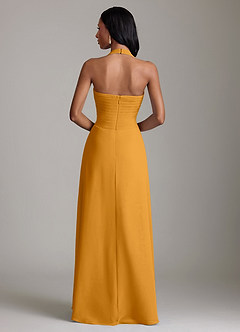 Azazie Clarisa Vestidos de damas de honor Vestido de Caramelo de Gasa de Corte en A con Plisado image2