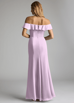 Azazie Sophie Bridesmaid Dresses Frosted Lilac A-Line Off the Shoulder Chiffon Convertible Dress image3