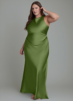Azazie Evadne Bridesmaid Dresses Juniper Sheath Pleated Stretch Satin Dress image11