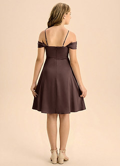 Azazie Anselie Junior Klä av A-Line i Stretch Satin Plisserad image2