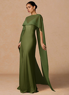 nails with dark green dress Modern Olive Green Sheer Qipao Cheongsam Dress -Elegant Chinese Evening &  Formal Wear – Oriental Me main image 0