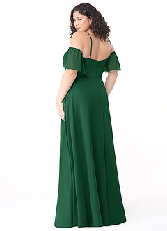 Azazie Sue Bridesmaid Dresses Dark Green A-Line Off the Shoulder Chiffon Convertible Dress image10