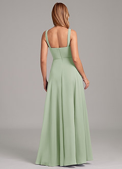 Azazie Shaude Bridesmaid Dresses Dusty Sage A-Line Pleated Chiffon Dress image2