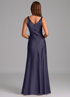 Azazie Nerine Bridesmaid Dresses Stormy A-Line Pleated Stretch Satin Dress image5