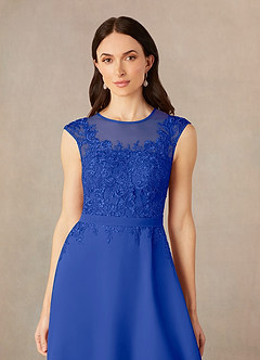 Azazie Klaus Kleider für die Brautmutter A-Linie Pailletten Schaufel Chiffon Kleid Königsblau image5