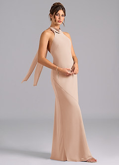 Azazie Velli Bridesmaid Dresses English Rose Mermaid Bow Chiffon Dress image3