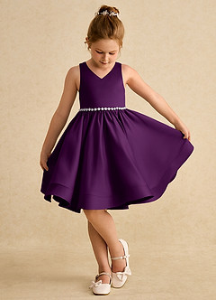 Azazie Julietta Robe Demoiselle D'honneur Fillette Robe Princesse en Tulle Convertible Grain De Raisin image4
