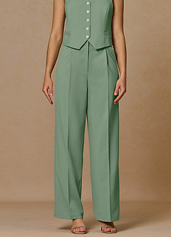 front Rowan Matcha Refined Weave Performance pants