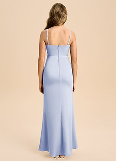 Azazie Buzzy Junior Abito Tubino in Raso Elasticizzato Plissettato Ghiaccio image2