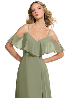 Azazie Jean Bridesmaid Dresses Pistachio A-Line Chiffon Convertible Dress image6