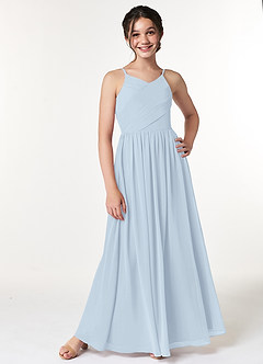 Azazie Cora A-Line Pleated Chiffon Floor-Length Junior Bridesmaid Dress image4