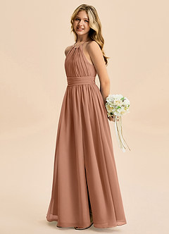 Azazie Noelle Junior Bronzer A-Line Pleated Chiffon Dress image3