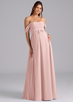 Azazie Saige Abiti da damigella d'onore premaman Abito A-Line Plissettato Chiffon Floor-Length image3