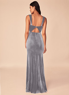Azazie Lanessa Bridesmaid Dresses French Lilac Mermaid V-Neck Keyhole Back Velvet Dress image2