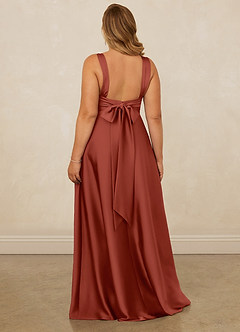 Christian Siriano Bridal for Azazie 1001 Brautjungfernkleider A-Linie Herzausschnitt Stretch-Satin Kleid Terrakotta image12