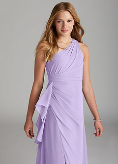 Azazie Maive Junior Lilac A-Line Pleated Chiffon Dress image1
