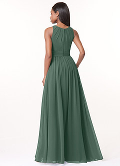Azazie Harper Bridesmaid Dresses Sea Moss A-Line Pleated Chiffon Dress image2