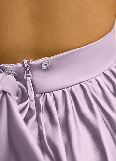 Azazie Nellia Flower Girl Dresses Frosted Lilac A-Line Bow Matte Satin Dress image7