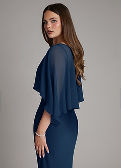 Azazie Ambra Bridesmaid Dresses Dark Navy Mermaid Pleated Stretch Satin Dress image8
